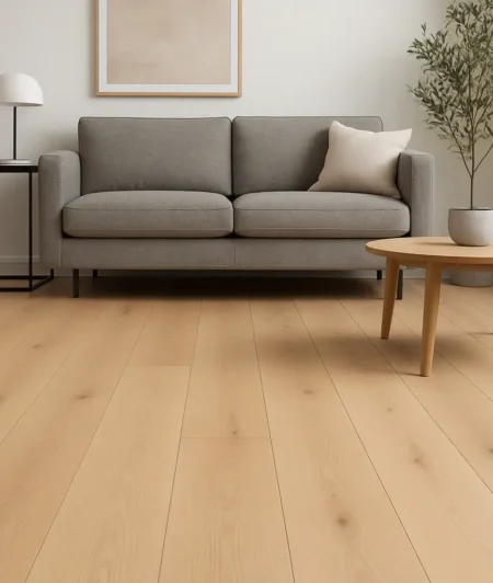 Basic 11P Wide Plank Engineered Wood Flooring in Living Room