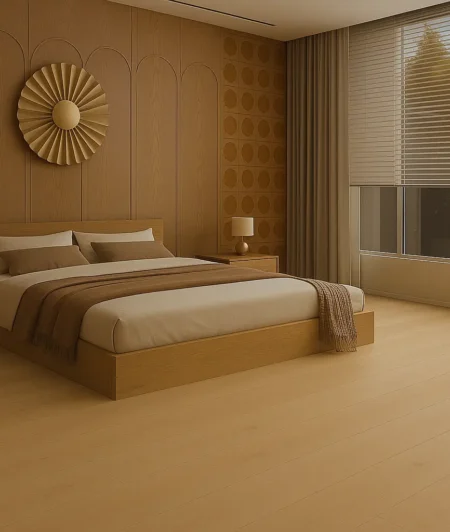Riga Natural Engineered Wood Flooring in Bedroom