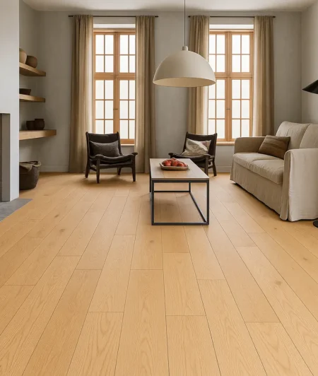 Trendtime 8 C-Wide Plank Engineered Wood Flooring in Living Room
