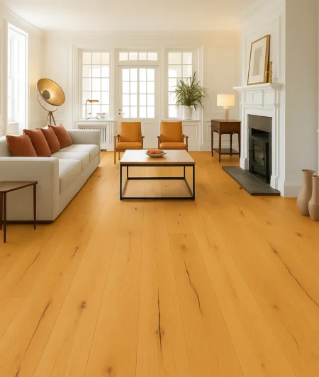 Trendtime 8 Wide Plank Engineered Wood Flooring in Living Room