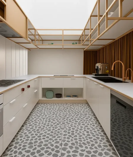 Aggregate Terrazzo Flooring in kitchen