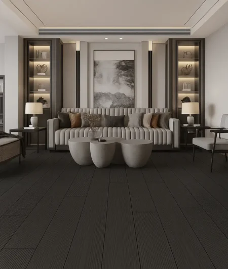 Dark Grey DP WPC Flooring In Living Room