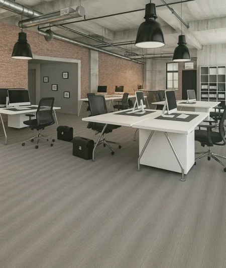 Excel UKF Grey WPC Click Flooring In Office