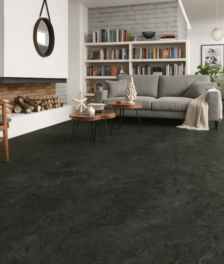 Graphite DVF Linoleum Flooring In Living Room