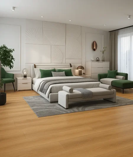 Harper Granville WPC Vinyl Plank Flooring In Bedroom
