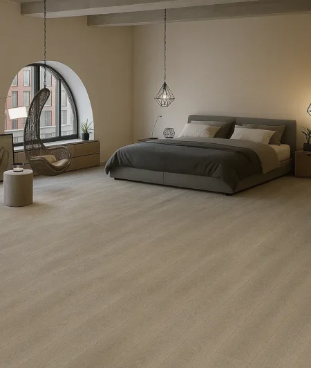 Harper Oxford WPC Vinyl Plank Flooring In Bedroom