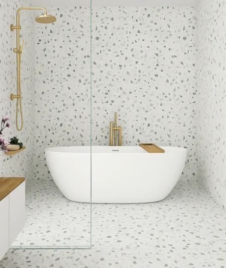 LEED Terrazzo Flooring in Bathroom