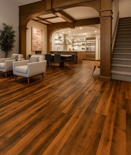 Sawkill AB Reclaimed Wood Flooring in Living Room