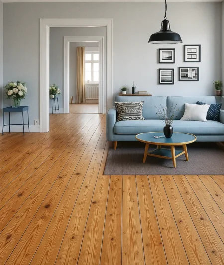 Sawkill AOL Reclaimed Wood Flooring in Living Room