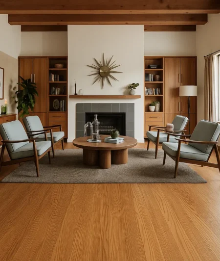 Sawkill LP Reclaimed Wood Flooring in Living Room