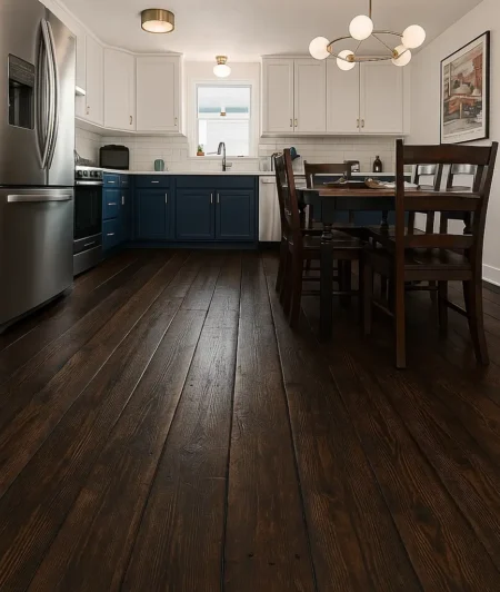 Sawkill NSD Reclaimed Wood Flooring in Kitchen
