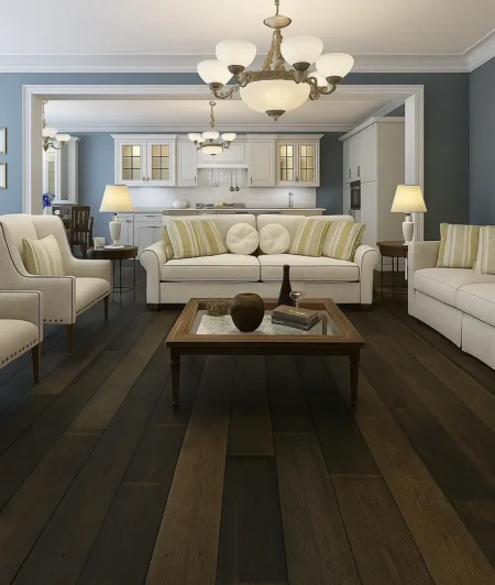 Sawkill RW Reclaimed Wood Flooring in living Room
