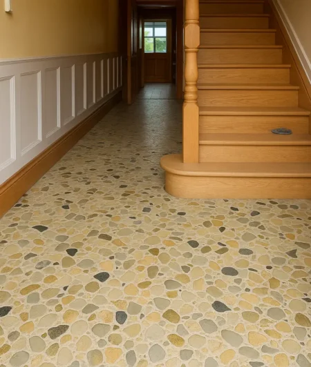 Semi-Exotic Terrazzo Flooring in hallways