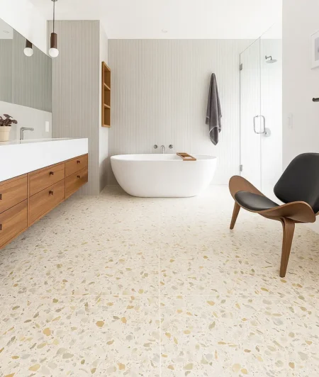 Shell Terrazzo Flooring in Bathroom