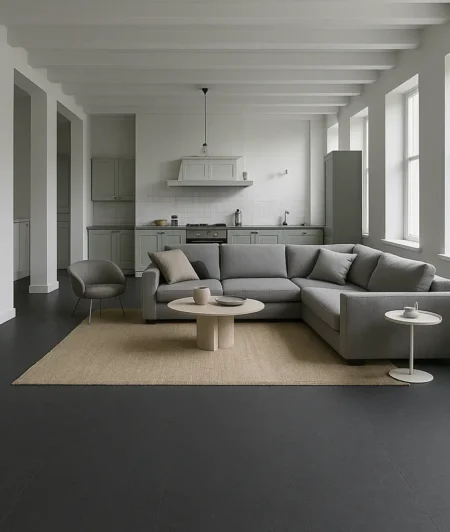 Volcanic DVF Linoleum Flooring In Living Room