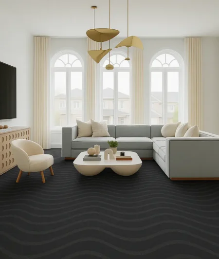 Balsan Black Wall to Wall Carpets In Living Room