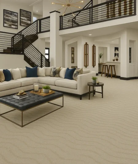 Balsan Gray Wall to Wall Carpets In Living Room