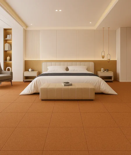 Bluebird Beige Carpet Tiles In Bedroom