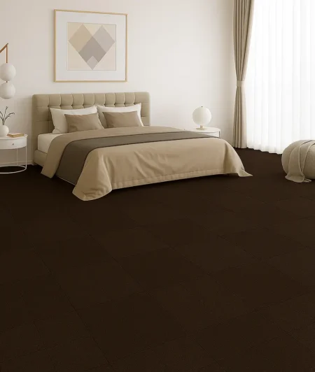 Bluebird Brown Carpet Tiles In Bedroom