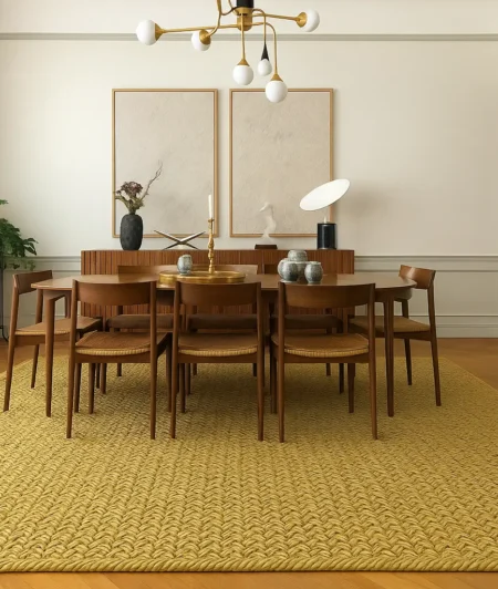 Crucial Basketweave Seagrass Carpets In Dining Area
