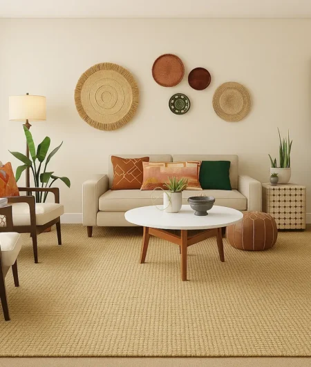 Crucial Standard Seagrass Carpets In Living Room