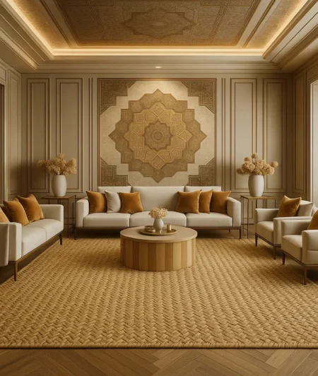 Designer Basketweave Seagrass Carpets In Living Room