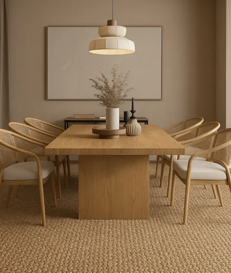 Designer Standard Seagrass Carpets In Dining Area