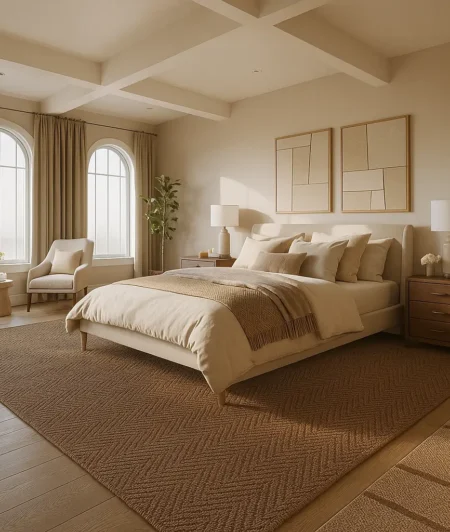 Diamond Cinereous Sisal Carpets In Bedroom