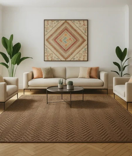 Diamond Cinereous Sisal Carpets In Living Room