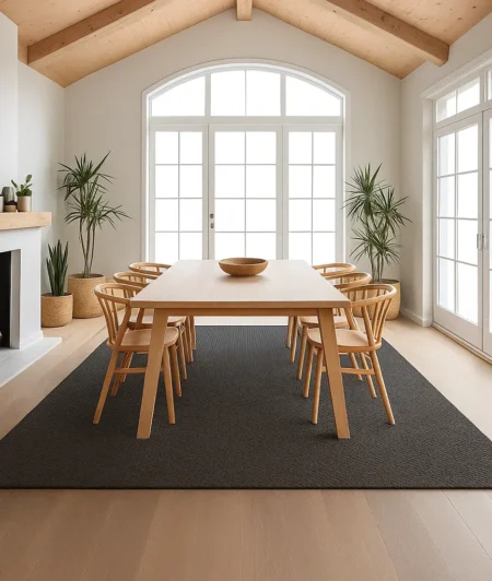 Diamond Gray Sisal Carpets In Dining Area
