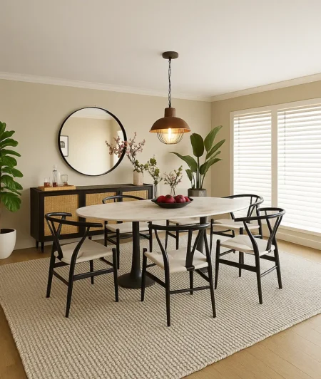 Diamond Pale Sisal Carpets In Dining Area