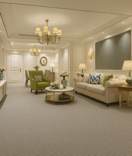 Dorothy Silver Wall to Wall Carpets In Living Room