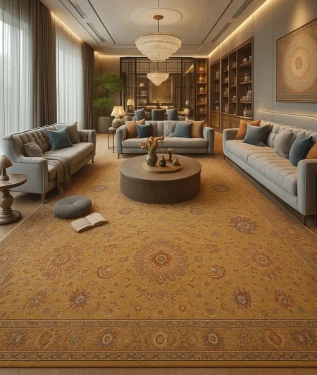 Gold Persian Carpets In Living Room