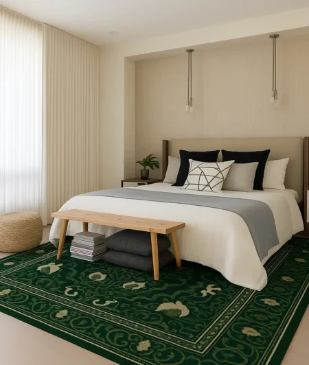 Green Persian Carpets In Bedroom