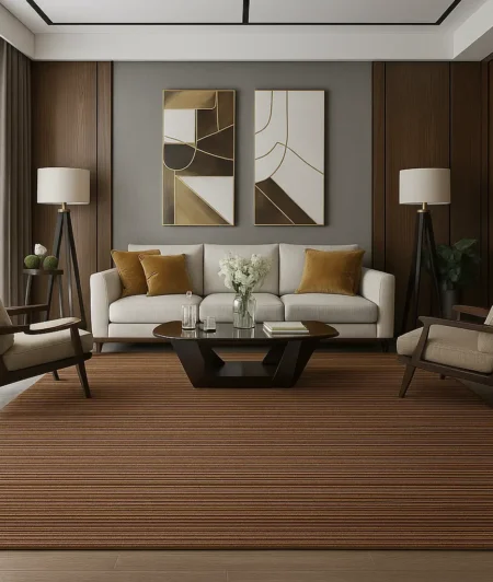 JR Brown-Cocoa Jute carpets In Living Room