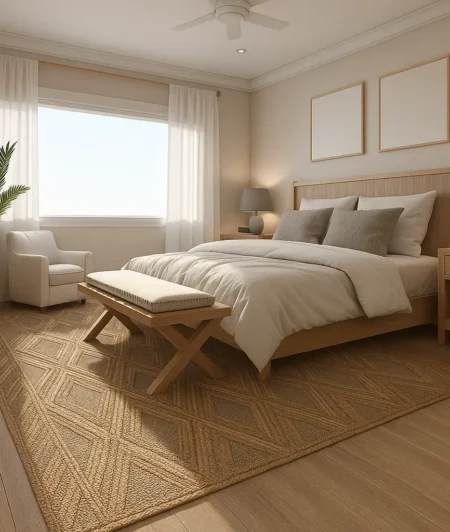 JR Eucalyptus-Natural Jute carpets In Bedroom