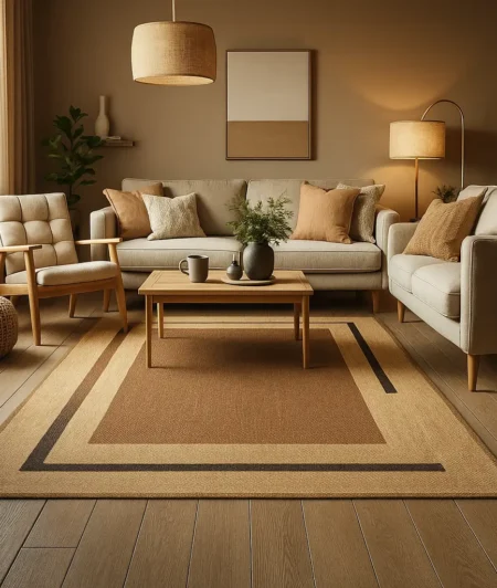 JR Natural-Red Jute carpets In Living Room