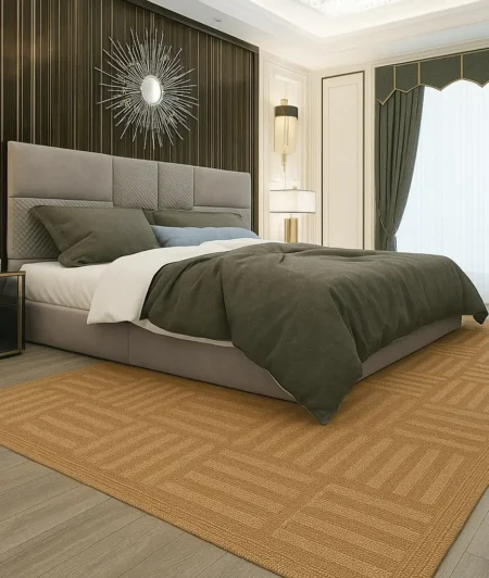 JR Peach-Mocha Jute carpets In Bedroom