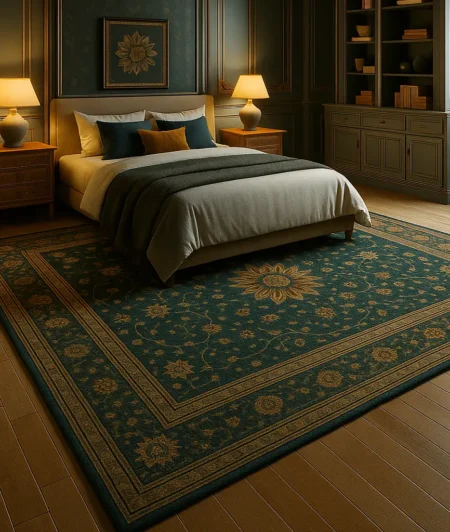 Light Blue Persian Carpets In Bedroom