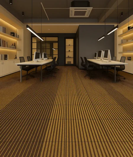 Olivia Beige Carpet Tiles In Office