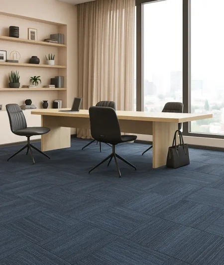 Olivia Blue Carpet Tiles In Office