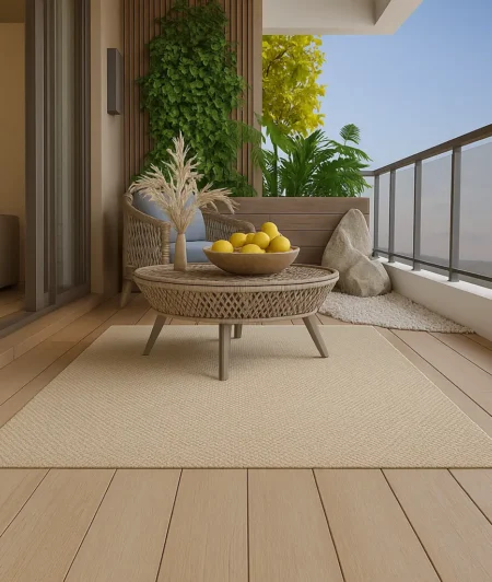 Risala Beige Outdoor Carpets In balcony
