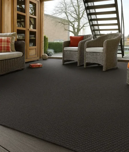 Risala Dark Grey Outdoor Carpets In Patios