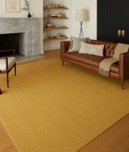 Risala Herringbone Coir Carpets In Living Room