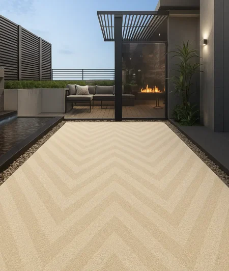 Risala Melange Outdoor Carpets In Outdoor Terrace