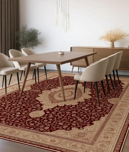 Risala Sandstone Turkish Carpets In Dining Room