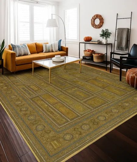 Risala Sapphire Bakhtiari Silk Carpets In Living Room