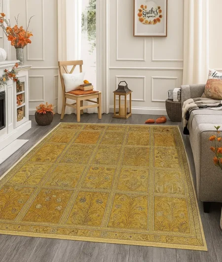 Risala Shalimar Hamadan Silk Carpets In Living Room