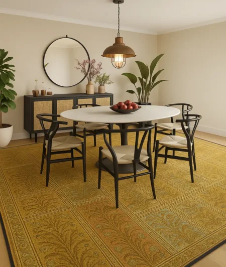 Risala Shalimar Hamadan Silk Carpets In Office