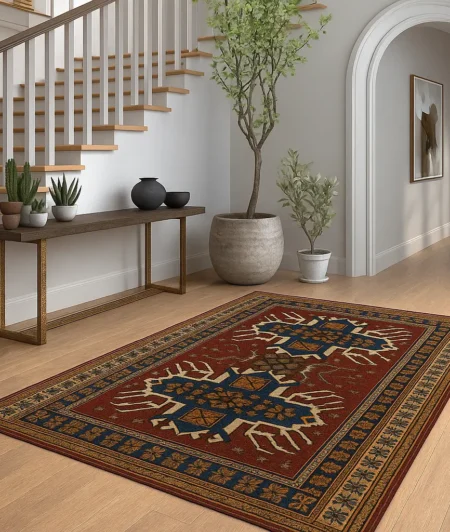 Risala Vintage Turkish Carpet In Entryways